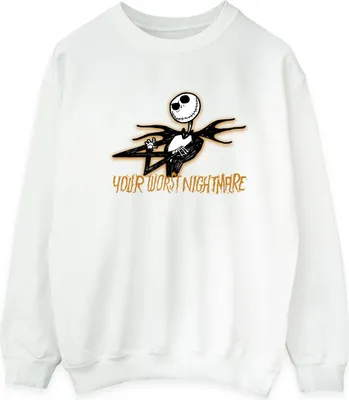 Immagine prodotto di The Nightmare Before Christmas - Felpa "Your Worst Nightmare" da uomo BI53200 (L) (Bianco)