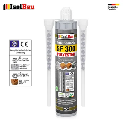 Verbundmörtel SF 300 Injektionsmörtel 1 x 300 ml Mörtel 2 x Mischer Klebemörtel