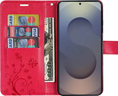 Produktbild von Hülle für Samsung Galaxy S25 Ultra Handyhülle Handy Tasche Wallet Case Flip Cover in Rot