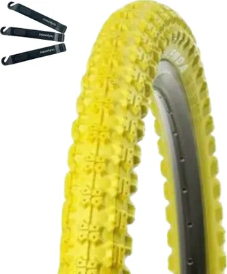 Image de Offre spéciale / 1 x pneu de vélo Kenda K-51 BMX jaune 58-406 (20 x 2,25) avec démonte-pneu maxxi4you