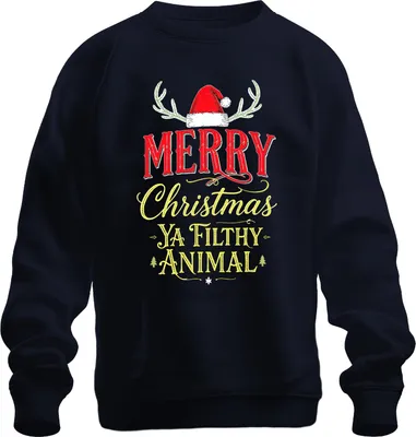 Produktbild von Merry Christmas Ya Filthy Animal Weihnachten Kevin Allein Zuhaus Uni Sweatshirt Pullover, Navy, M