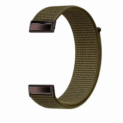 Produktbild von Armband für Fitbit Charge 5 Fitness Uhrenarmband aus Nylon Klettverschluss Sport atmungsaktiv verstellbar weich - olive grün