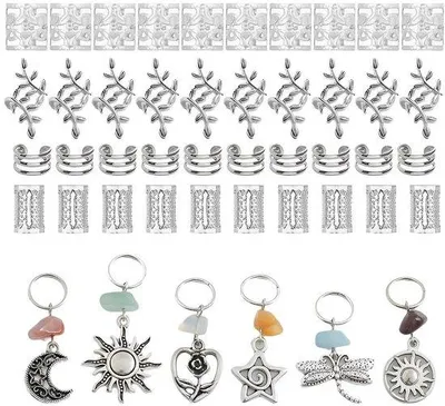 Produktbild von Aluminium Haarclip für Boho-Stil, 46 Stück, Dreadlocks Accessoires