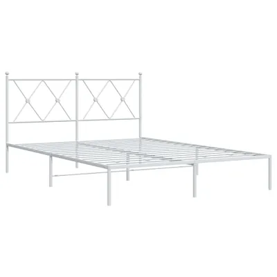 Produktbild von Bettgestell mit Kopfteil Metall Weiß 140x200 cm