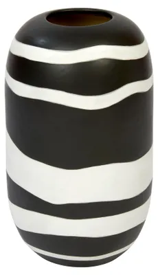 Produktbild von Azuki Gefäß Keramik, schwarz/weiß; H 30 cm D 17 cm