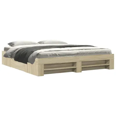 Produktbild von vidaXL Bettgestell ohne Matratze Sonoma-Eiche 200x200 cm Holzwerkstoff