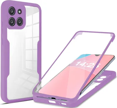Produktbild von 360 Grad Rundum Schutz Handyhülle für Samsung Galaxy A22 5G Full Cover Vollschutz Case Farbe: Violett