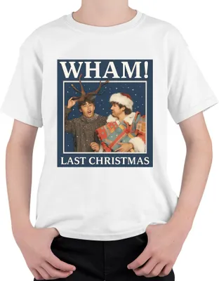 Produktbild von WHAM! LAST CHRISTMAS 80er Weihnachten Retro Popband Geschenk Uni Kinder T-Shirt, Weiß, 152