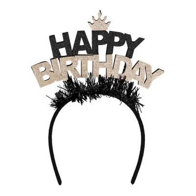 Produktbild von Haarreif "Happy Birthday" Diadem | Gold Schwarz