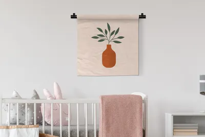 Produktbild von MuchoWow® Wandteppich Wandbehang Vase - Sommer - Pflanze 60x60 cm Tapisserie Dekoration Wandtuch - Dekorationen - Wand Decke
