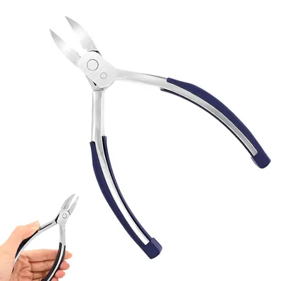 Produktbild von Zehennagelknipser für dicke Nägel und eingewachsene Zehennägel, Edelstahl, gebogene Spitze