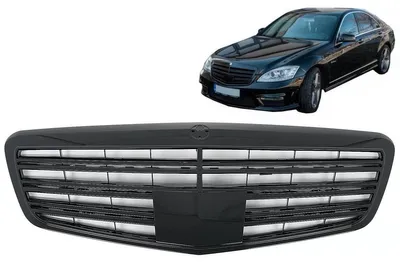 Zdjęcie produktu dla Kratka przednia do Mercedes S-Class W221 Facelift 10-13 S63 S65 Design czarna błyszcząca.