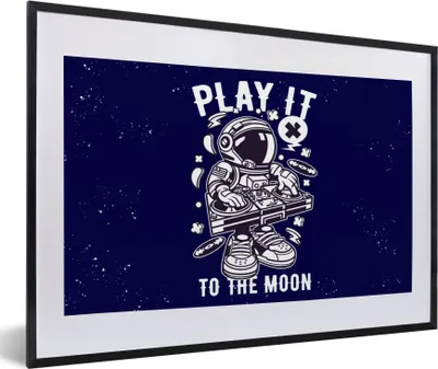 Produktbild von MuchoWow® MuchoWow® Gerahmtes Poster DJ - Sternennacht - Vintage 60x40 cm - Poster mit zchwarzem Bilderrahmen - Schlafzimmer - Plakat in Rahmen - Drucken