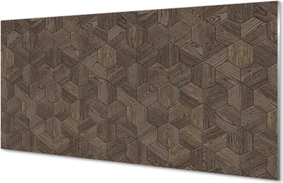 Produktbild von Glasbilder 120x60 Wandkunst Holz Hexagonen