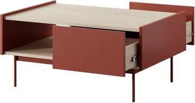 Produktbild von Wohnzimmer-set COLOR ROT TV-Schrank + Kommode + Couchtisch Metallbeine Ceramic RED