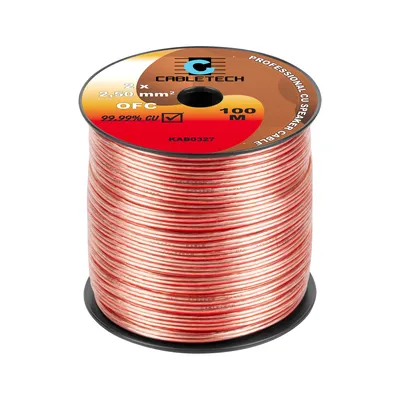 Produktbild von Lautsprecherkabel, Lautsprecherleitung, 2x2,5mm Kupfer OFC Cabletech