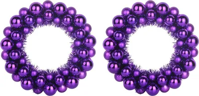 Produktbild von vidaXL Weihnachtsballkränze 2 pcs Lila 33 x 33 x 7 cm Polystyrol