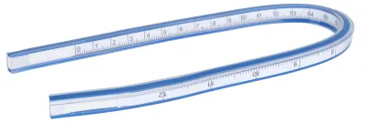 Obrázek produktu pro Flexibilní plastové zakřivené pravítko s metrickou stupnicí, měkký měřicí nástroj pro kreslení a šití, 30 cm