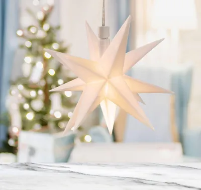 Image de Étoile de Noël LED en 3D à suspendre 12cm Étoile lumineuse de Noël Décoration