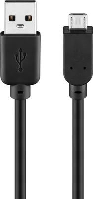 Zdjęcie produktu dla Goobay 94181, 1,8 m, USB A, Micro-USB B, USB 2.0, Męska/Męska, Czarny