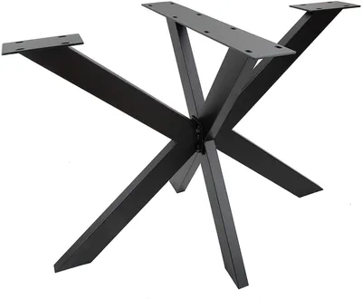 Zdjęcie produktu dla Bc-elec - 407004-B RAMA STOŁU Rama krzyżowa SPIDER wykonana z czarnej stali 85x85x71 Prowadnice stołu Rama meblowa Nogi stołu
