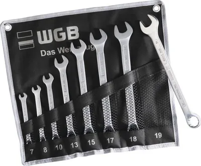 Produktbild von Ringmaulschlüssel-Satz WGB 8-tlg in Rolltasche, gekröpft