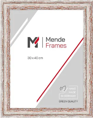 Produktbild von MendeFrames Bilderrahmen H740 Shabby-Chic weiß 70x100 cm Normalglas