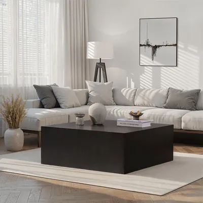 Produktbild von Skye Decor, Prizma - Wood Black, Couchtisch, Holz Schwarz, 100% MDF, 90 x 90 x 35 cm