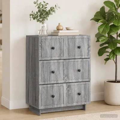 Produktbild von vidaXL Schubladenschrank 66 x 34,5 x 90 cm Holzwerkstoff Sonoma-Grau