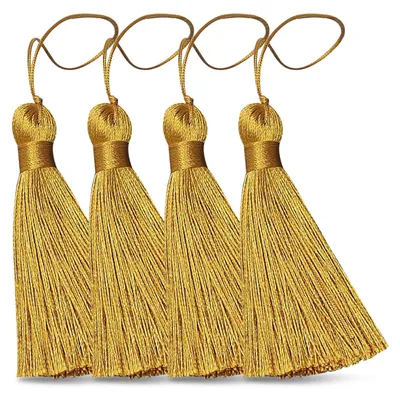 30 goldene Seidenquasten, 16,5 cm, handgefertigt, für Bastelarbeiten und Schmuck