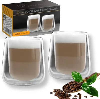 Immagine prodotto di Vog&Arths - Bicchieri da caffè a doppia parete - 2 pezzi - 300 ml - Bicchieri