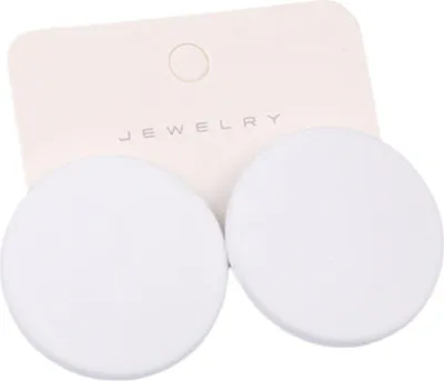 Produktbild von 1 Paar Ohrstecker, Bonbonfarben, geometrisch, Sprühfarbe, Piercing, schlicht, für Damen und Mädchen, große runde Ohrstecker, Modeschmuck, Geschenk für Freundinnen-Weiß