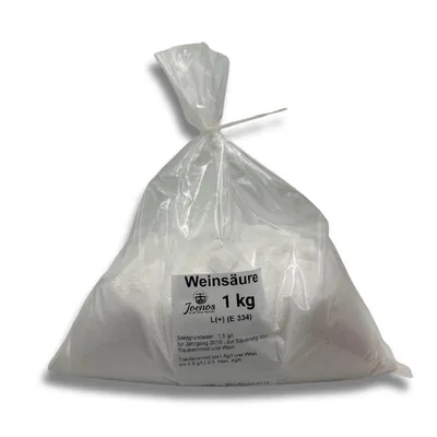 Produktbild von Weinsäure, L(+) E334,natürliche, organische Säure, 1 kg Beutel