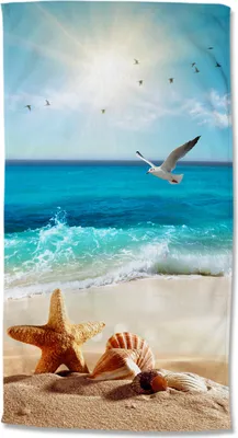 Produktbild von Beach towel Good Morning 100x180 cm - flowers and leaves