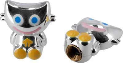 Produktbild von Set: 2x Ventilkappe "Happy", Silber