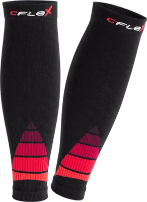 Produktbild von CFLEX Herren & Damen Sport Kompressions Stulpen (1 Paar) Wadenbandage - Schwarz-Rot S-M