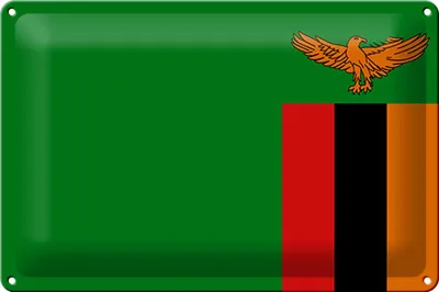 Produktbild von Blechschild Flagge Sambia 30x20cm Flag of Zambia