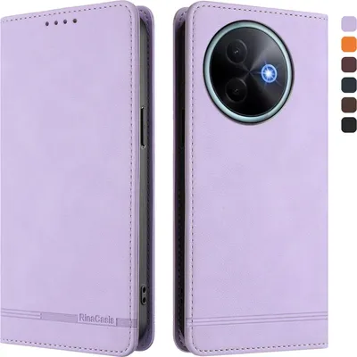 Immagine prodotto di Custodia per Vivo Y39 5G, retro custodia in Finto cuoio flip con supporto e slot per carte Purple