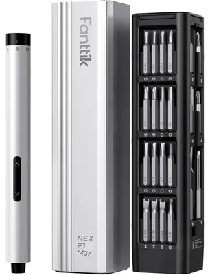 Obrázek produktu pro Akušroubovák s 50 přesnými bity, 2 rychlostmi, s regulací točivého momentu, s USB-C konektorem, stříbrný