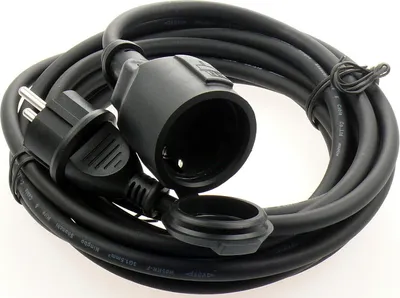 Produktbild von Verlängerungskabel Gummi-Verlängerung Kabel Verlängerung Shuko Stromkabel 5-50m , Länge:5m