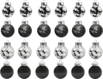Immagine prodotto di Verk 26102 Set di striscioni natalizi 24 pezzi, 6 cm, nero