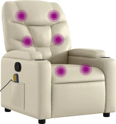 Produktbild von vidaXL Massagesessel Creme Kunstleder