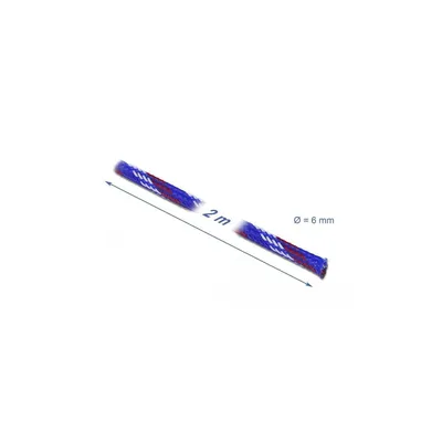 Produktbild von DELOCK Geflechtschlauch dehnbar 2 m x 6 mm blau-rot-weiß