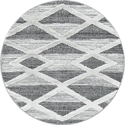 Produktbild von Hochflor Teppich Pepe rund, Farbe: Grau, Größe:80 cm rund