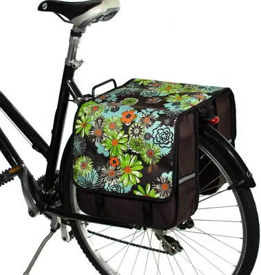 Productafbeelding van Dubbele fietstas 26 liter - Madeliefjesprint - Waterafstotend