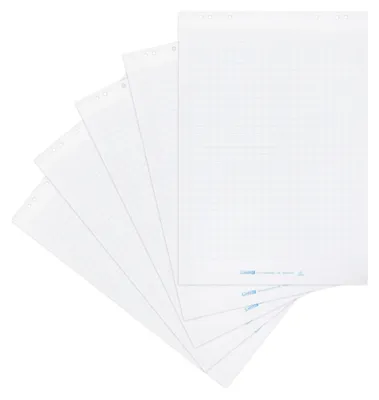 Produktbild von LANDRÉ Flipchart-Papier, kariert, 20 Blatt/Block, 6-fach Lochung, 5 Stück