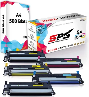 Produktbild von 5x Toner CLT-K4092S C4092S Y4092S M4092S kompatibel für Samsung CLX-3175 + DIN A4 Druckerpapier 500 Blatt