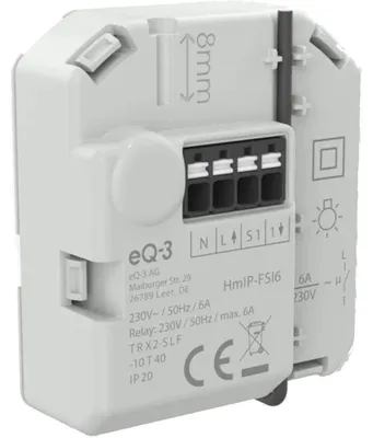 Image de Homematic IP, actionneur avec entrée pour bouton-poussoir (6 A) – à encastrer