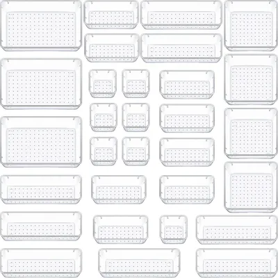 Image de Solidchoice - Ensemble de 30 organisateurs de tiroirs transparents