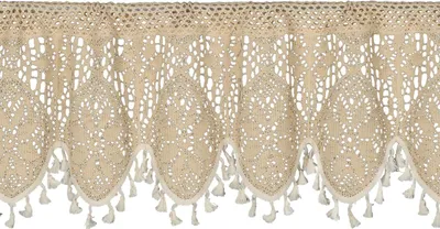 Imagen del producto de Eurofirany: Cortina tipo "bistrogardine" o "scheibengardine", cortina con encaje, decoración, color beige, 30x150 cm